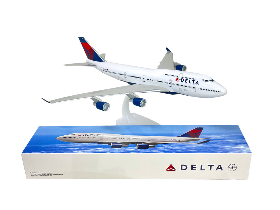 Delta (07-Cur) Boeing 747-400 Avion Miniature Modèle Snap Fit 1:200 Part#ABO-74740H-019