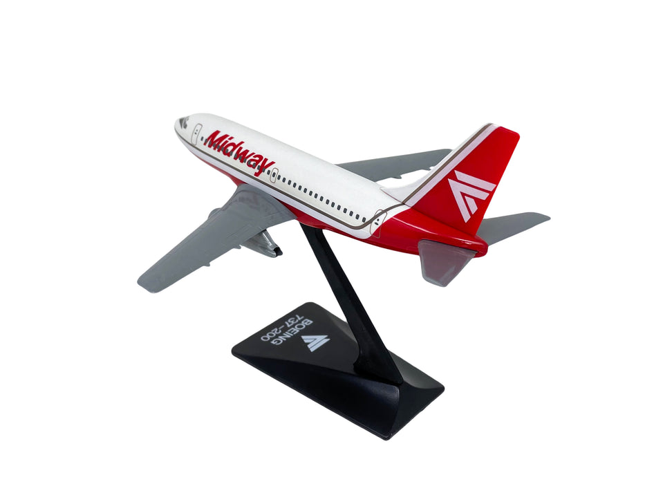 Midway (84-93) Boeing 737-200 Airplane Miniature Model Plastic Snap Fit 1:180 Part# ABO-73720F-002