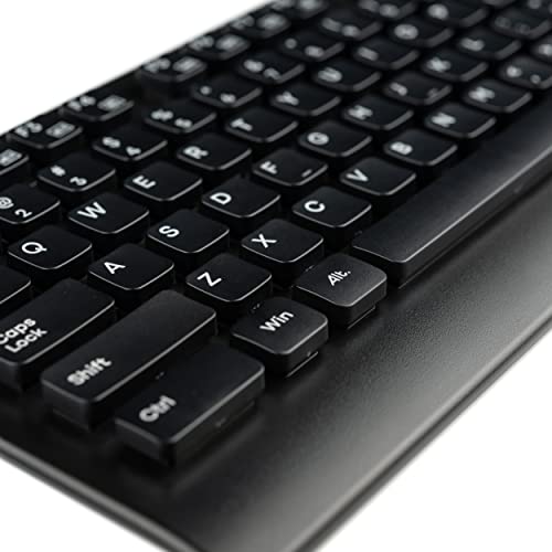 ALT Waterproof Membrane Keyboard & Mouse Black with Office Mouse Desk Pad, Clear Textured Desk Mat - USB Wired Computer Keyboard # 103108-103107