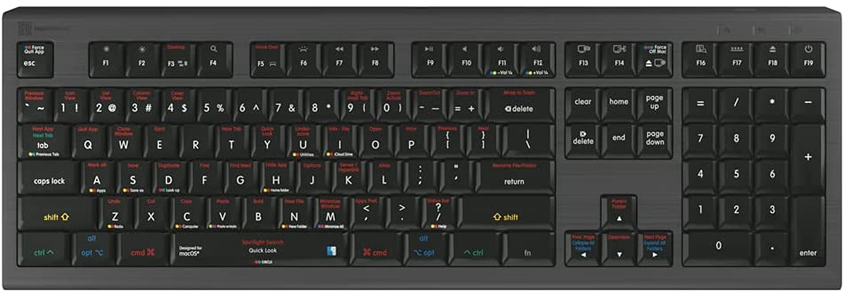 Logickeyboard Shortcut Keyboard Compatible with macOS- Astra 2 Backlit Keyboard # LKB-OSX-A2M-US