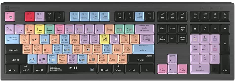 Logickeyboard Designed for Adobe Lightroom CC Compatible with macOS- Astra 2 Backlit Keyboard # LKB-LGTRCC-A2M-US
