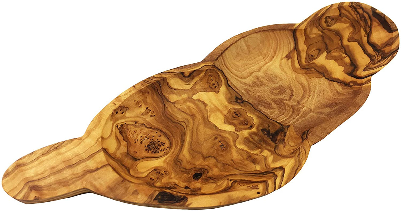 Handmade Olive Wood Serving Tray, Charcuterie Platter Cheese Board, Handmade and Hand Carved by Artisans – Dimensions: 13 x 4 (Inch)