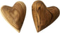 Cœur en bois d'olivier de taille moyenne fabriqué à la main en terre sainte par des artisans - Lot de 2 – 7,6 x 6,3 cm (pouces)