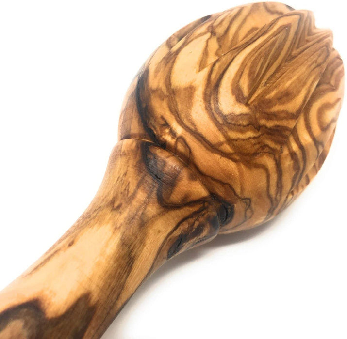 Exprimidor de exprimidor hecho a mano de madera de olivo, cítricos, limón, lima y naranja