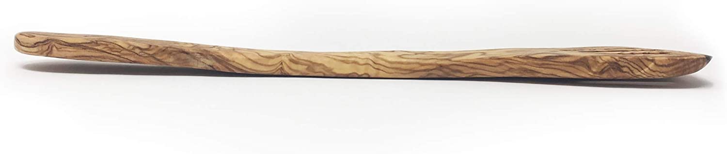 Olive Wood Spatula Decorative And Cooking Utensil Handmade and Hand carved By Artisans (11.75" x 2.5" x 0.3")