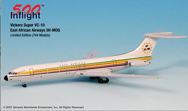 VOIES AÉRIENNES DE L'AFRIQUE DE L'EST 5H-MOG VC-10 1:500
