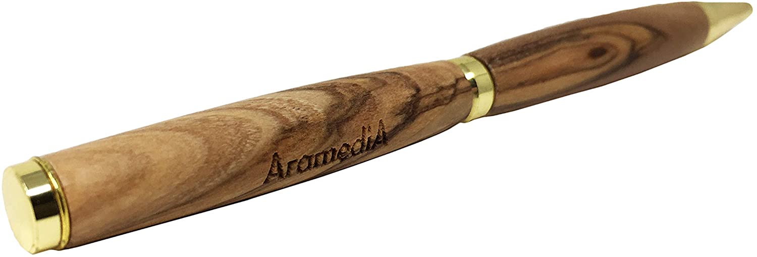 Handmade Olive Wood Pen Handmade and Hand carved By Artisans – Dimensions: 5.2 Inches Long or 13.5 cm