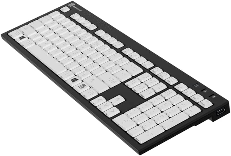 Logickeyboard Braille 6 points PC Nero Slim Line Clavier Compatible avec Windows 7-11# LKB-Braille-BJPU-US