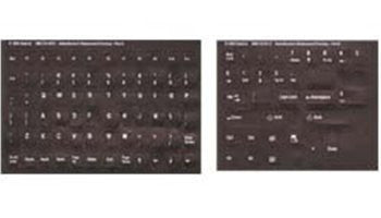 Opaque Dvorak English Keyboard Label / Stickers White Characters on Black Non Transparent Background