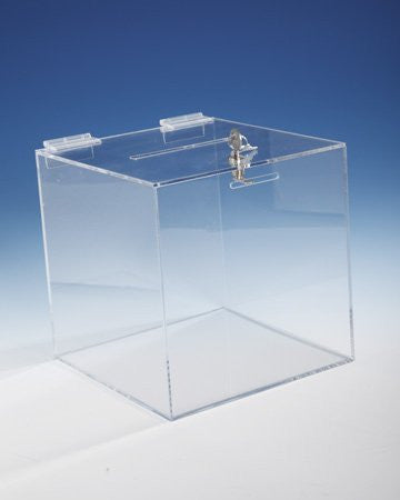 Clear Ballot Box Suggestion Box 8 inch Lockable by viziflex seels