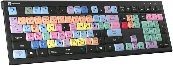 Logickeyboard Designed for Magix Vegas Pro 16 Compatible with Windows 7-10 - Astra 2 Backlit Keyboard # LKB-VEGAS-A2PC-US