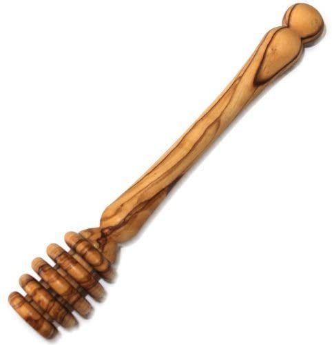 Handmade Olive Wood Citrus Lemon, Lime, and Orange Reamer Juicer Squeezer and Honey Dipper Combo / Bundle - by artisans