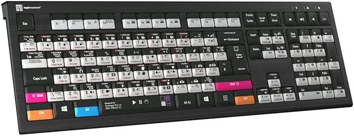 Logickeyboard Designed for Adobe Filmmaker - Premiere Pro/After Effects - PC - Compatible with Windows 7-10-ASTRA 2 Backlit Keyboard # LKB-AEPP-A2PC-US