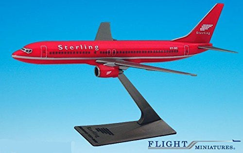Sterling "Red" 737-800 Avion Miniature Modèle Plastique Snap-Fit 1:200 Pièce # ABO-73780H-018
