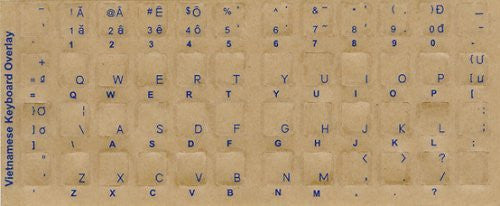 VIETNAMESE Keyboard Stickers - Labels - Overlays with Blue Characters for White Computer Keyboard