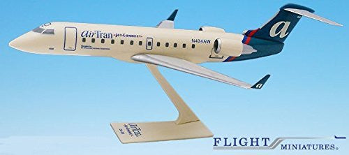 Air Tran Jet Connect CRJ200 modèle Miniature d'avion en plastique Snap-Fit 1:200 pièce # ACA-20000C-008