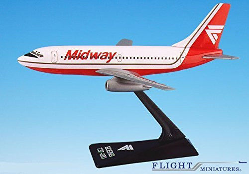Midway (84-93) Boeing 737-200 Airplane Miniature Model Plastic Snap Fit 1:180 Part# ABO-73720F-002