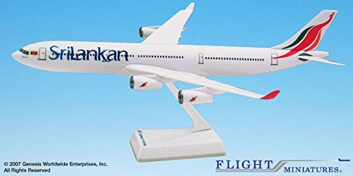 Sri-lankais (99-Cur)Airbus A340-300 modèle Miniature d'avion en plastique Snap Fit 1:200 pièce # AAB-34030H-020