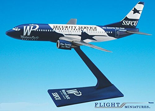 Western Pacific SSFCU Boeing 737-300 Airplane Miniature Model Plastic Snap Fit 1:200 Part# ABO-73730H-009