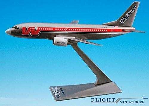 Western "Bare Metal" 737-300 Airplane Miniature Model Plastic Snap-Fit 1:200 Part# ABO-73730H-004