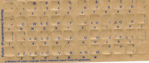 Pegatinas de teclado polaco Pegatinas de teclado de idioma internacional  azul