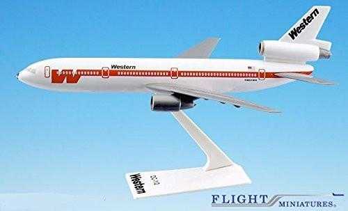Western "White Scheme" DC-10 Avión Miniatura Modelo Plástico Snap-Fit 1:250 Parte # ADC-01000I-009