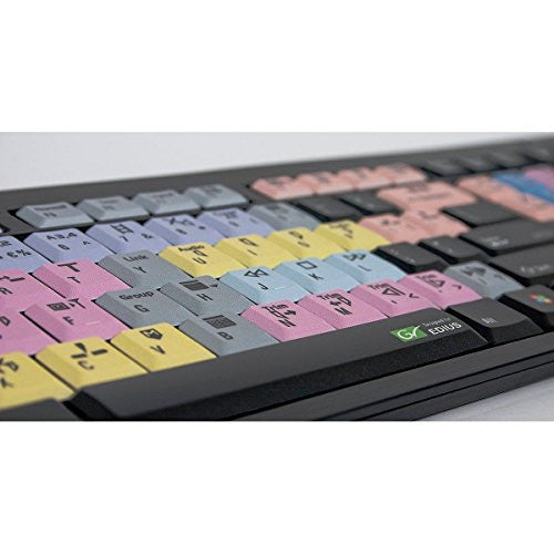 Logickeyboard Grass Valley Edius Nero Slim Line PC Keyboard | Shortcut Keyboard for Grass Valley EDIUS 5 6 6.5 7 Neo 2 3 - LKBU-EDIUS-BJPU-US