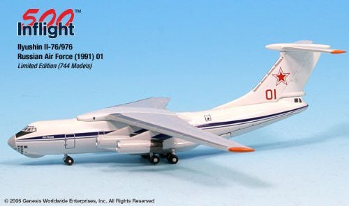 Russian Air Force Red 01 IL-76/976 Avión Miniatura Modelo Metal Die-Cast 1:500 Parte # A015-IF5176004