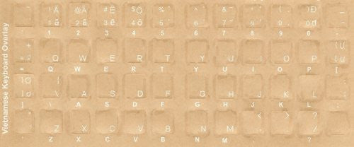 Vietnamese Keyboard Stickers - Labels - Overlays with White Characters for Black Computer Keyboard