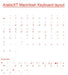 Arabic Overlays Stickers for Macintosh Keyboard, Labels. Red Characters, Transparent for any Language Mac Keyboards.