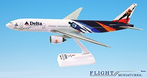 Delta "2002 Olympic" 777-200 Airplane Miniature Model Plastic Snap-Fit 1:200 Part# ABO-77720H-400