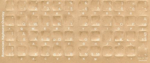 Romanian Keyboard Stickers - Labels - Overlays