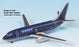 Avion Miniature Braniff Ultra N464AC Boeing 737-200 1:500 Pièce # A015-IF5732007