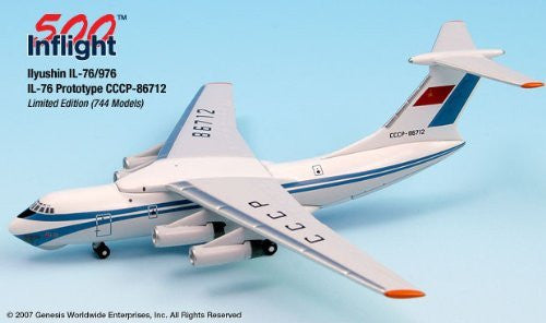 Colores prototipo CCCP-86712 IL-76 Modelo de avión en miniatura Metal fundido a presión 1:500 N.° de pieza A015-IF5176005