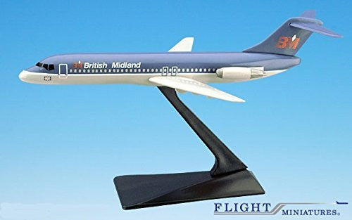 British Midland DC-9 Avión Miniatura Modelo Plástico Snap-Fit 1:200 Part#ADC-00903H-001