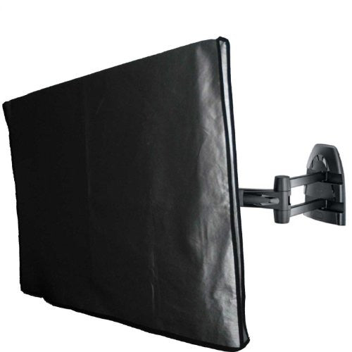 Large Flat Screen TV Marine Grade Nylon Dust Black Color Cover 