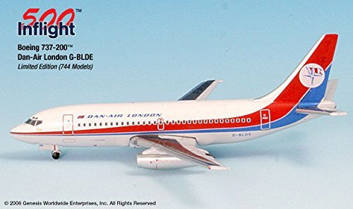 Dan Air London G-BLDE 737-200 Modelo de avión en miniatura Metal fundido a presión 1:500 Parte # A015-IF5732002