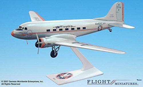 American Flagship Knoxville DC-3 Avión Miniatura Modelo Plástico Snap Fit 1:100 Parte # ADC-00300C-004