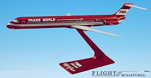TWA "Wings of Pride" MD-80 Modelo de avión en miniatura Plástico Snap Fit 1:200 Parte # AMD-08000H-005