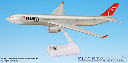 Airbus A330-300 Northwest Airlines modelo a escala 1/200 de Flight Miniatures #AAB-33030H-010