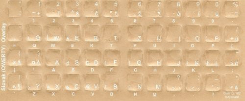 Slovak Keyboard Stickers - Labels - Overlays with White Characters for Black Computer Keyboard