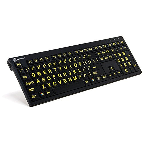 XL Printed Slim Line Keyboard Yellow on Black
