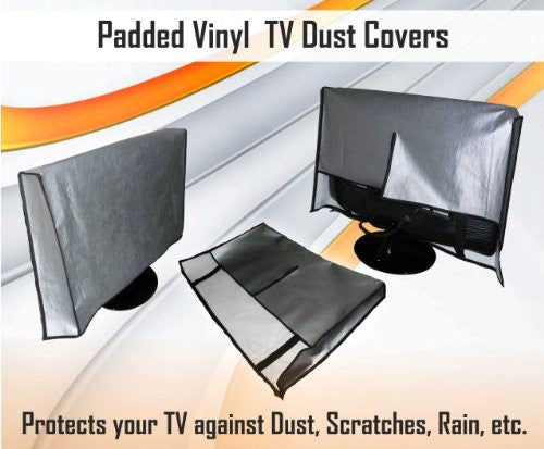 Large Flat Screen TV / LED / HDTV Vinyl Padded Dust Covers With Remote Control Pocket