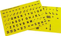 Braille and Large Print Combined Keyboard Stickers - Yellow Keys With Black Characters
