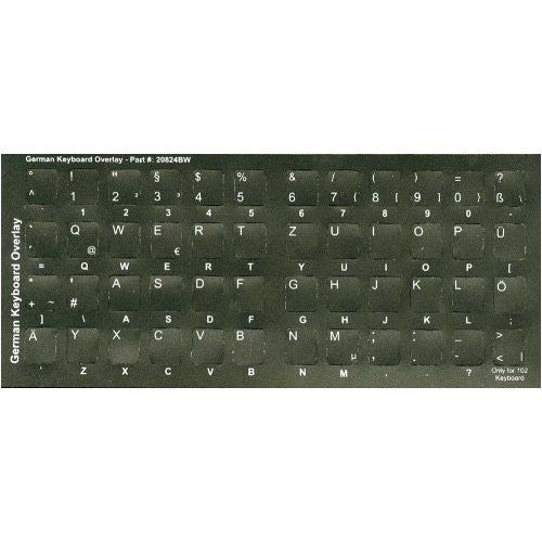 German Non-transparent Opaque QWERTY Keyboard Stickers 