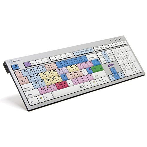 Logickeyboard Avid Media Composer Slim Line PC Keyboard | Shortcut Printed Keyboard for Avid Media Composer LKBU-MCOM4-AJPU-US