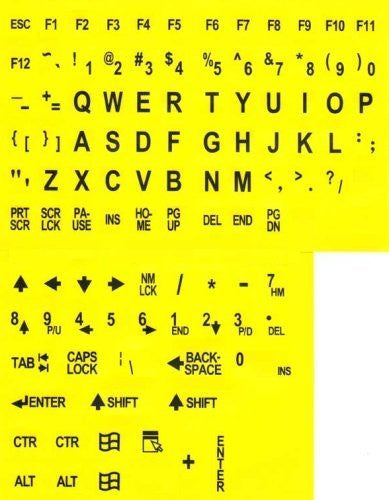 Large Print English Keyboard Stickers for the Visually Impaired