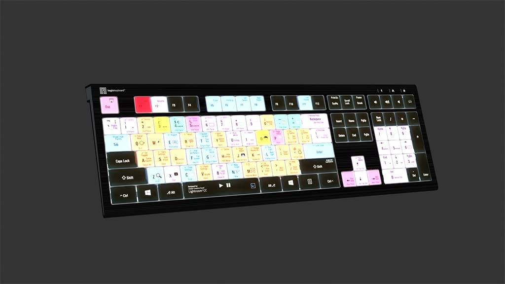 Logickeyboard Designed for Adobe Lightroom CC Compatible with Win 7-10- Astra 2 Backlit Keyboard # LKB-LGTRCC-A2PC-US