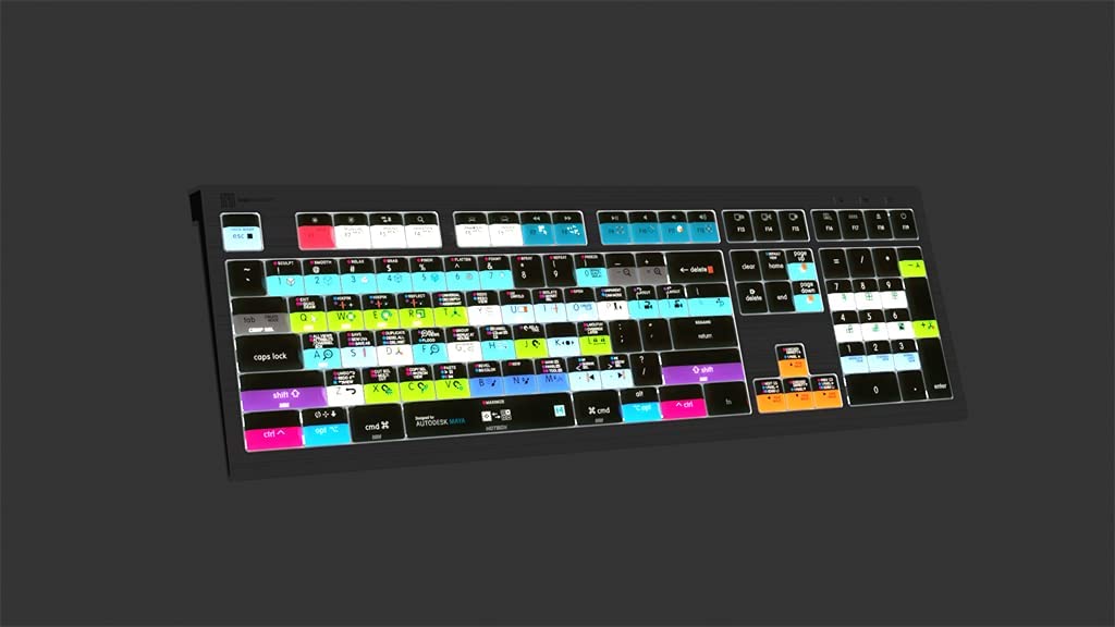 Logickeyboard Designed for Maya - Compatible with Mac OS 10.14 and Later Versions- Astra 2 Backlit Keyboard # LKB-MAYA-A2M-US