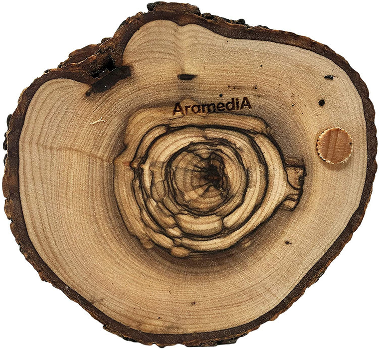 Posavasos redondo de madera de olivo hecho a mano en Tierra Santa por artesanos, tazas decorativas hechas a mano; para bebidas de café, té, café, moca y café con leche, juego de 6, soporte para el hogar y la oficina